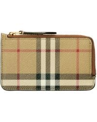 Burberry - Check Zip Card Case - Lyst