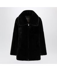 Blancha - Chocolate Zipup Shearling Jacket - Lyst