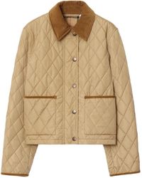 Burberry - Quilted Crop Jacket - Lyst