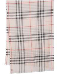 Burberry - Giant Check Wool And Silk Blend Scarf - Lyst