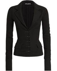 Dolce & Gabbana - Single-Breasted Wool Canvas Jacket - Lyst