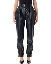 Balmain - High-Waisted Faux Leather Trousers - Lyst