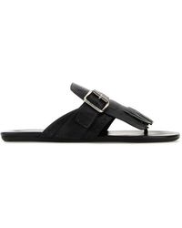 Prada - Leather Shuffle Thong Slippers - Lyst