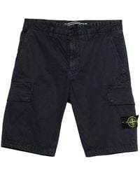 Stone Island - Logo-Detail Cargo Shorts - Lyst