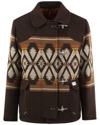 Fay - Archive Wool-Blend Jacket With Geometric Pattern - Lyst