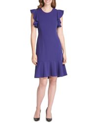 Women S Tommy Hilfiger Prom And Formal Dresses Online Tommy Hilfiger Scuba Crepe Flutter Sleeve Dress Lyst