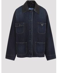 Prada - Bleu Denim Jacket - Lyst