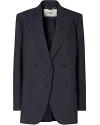 Fendi - Pinstriped Wool Blazer - Lyst