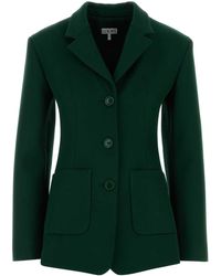 Loewe - Dark Wool Blend Blazer - Lyst