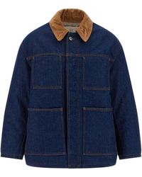 Ami Paris - Padded Denim Jacket - Lyst