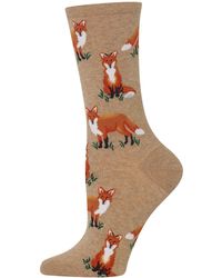 Hot Sox Foxes Crew Socks - Multicolour