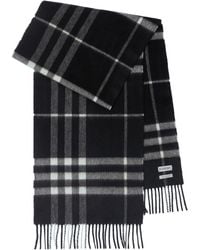 Burberry - Check Cashmere Scarf - Lyst