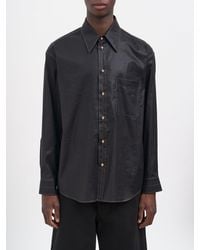 Lemaire - Cotton-Blend Shirt With Pointed Collar And Patch Pocket - Lyst