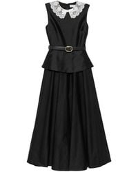 Self-Portrait - Dress With Lace-Embroidered Collar - Lyst