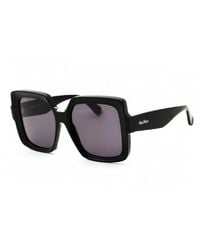 Max Mara - Sunglasses Square Full Rim, Shiny Frame And Smoke Lens Mm008801A - Lyst