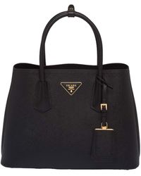 Prada - Double Medium Leather Handbag - Lyst