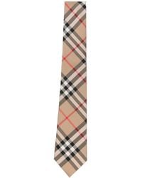 Burberry - Silk Tie With Iconic Check Pattern - Lyst