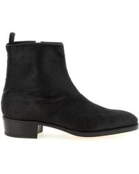 John Lobb - 'Freddi Bristle Hide' Ankle Boots - Lyst