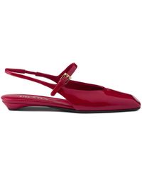 Prada - Mary Jane Patent Pointy-Toe Slingback Ballerina Flat - Lyst