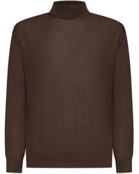 D 40 - Virgin Wool Mock Neck Sweater - Lyst