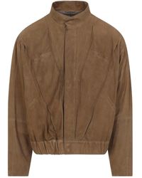 Giorgio Armani Alligator Leather Buttoned Jacket in Black for Men
