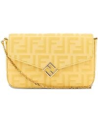 Fendi - Ff Diamonds Wallet On Chain Leather - Lyst