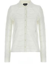 Tom Ford - Openwork Silk-Cotton Cardigan With Button Closure - Lyst