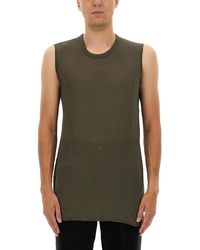 Rick Owens - Sleeveless Relaxed-Fit Cotton Top With Longer Hemline - Lyst