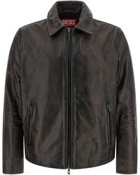 DIESEL - Cowhide Leather Jacket - Lyst