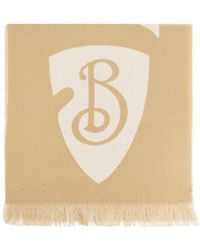 Burberry - Wool Scarf With Logo - Lyst