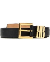 Balenciaga - Leather Bb Editor Belt - Lyst
