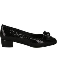 Ferragamo - Vara Bow Sequin Pumps - Lyst
