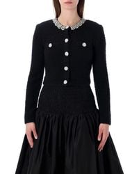Self-Portrait - Crystal Trim Cardigan - Lyst