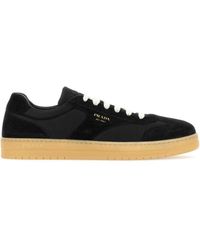 Prada - Suede E Re-Nylon Sneakers - Lyst