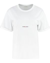 Saint Laurent - Boyfriend T-Shirt With Logo - Lyst