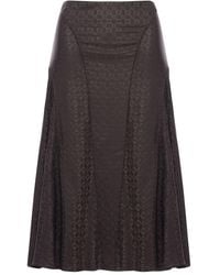 Fendi - Ff Jacquard Silk Skirt - Lyst