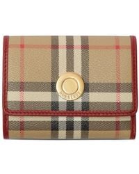 Burberry - Small Check Folding Wallet - Lyst