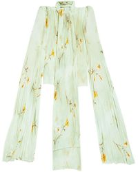 Balenciaga - Floral-Print Pleated Blouse - Lyst