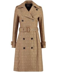 Versace - Allover Double-Breasted Trench Jacket - Lyst