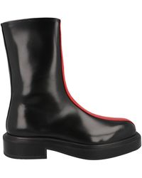 Ferragamo - Florentia Contrasting Insert Ankle Boots - Lyst