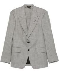 Tom Ford - Herringbone-Pattern Wool Blend Blazer - Lyst