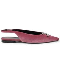 Celine - Alma Triomphe Velvet Flat Slingback - Lyst