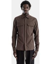 Rick Owens - Long-Sleeved Work Shirt Dark Dust - Lyst