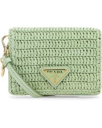 Prada - Pastel Raffia Card Holder - Lyst