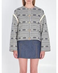 Celine - Wool Blend Blazer With Triomphe Motif - Lyst