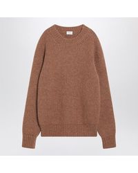 Saint Laurent - Oversized Chunky Knit Sweater Made With Certified Alpaca, Featuring A Round Neck, Drop Shoulders, And Ribbed Trims - Lyst