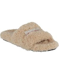 Balenciaga - Political Campaign Faux-Shearling Slides - Lyst