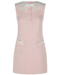 Self-Portrait - Bouclé Mini Dress - Lyst