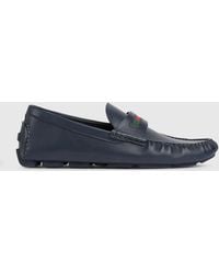 Gucci - Web Details Leather Loafers - Lyst