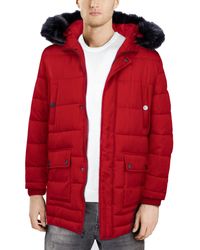 Xray Jeans Faux Fur Ski Parka Jacket - Red